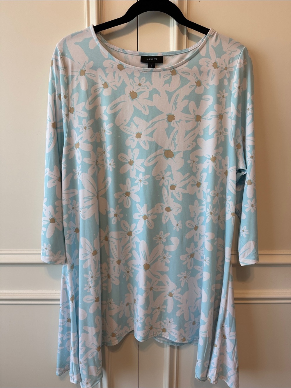 Alfani Light Blue Floral Swing Tunic